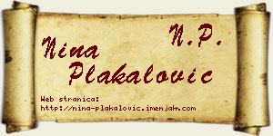 Nina Plakalović vizit kartica
